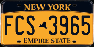 NY license plate FCS3965