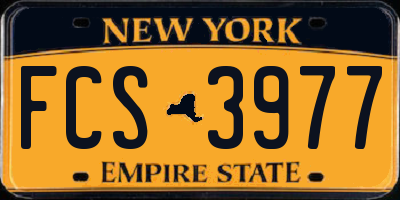 NY license plate FCS3977