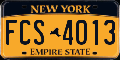 NY license plate FCS4013