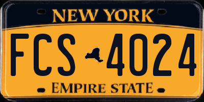 NY license plate FCS4024