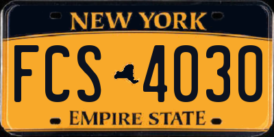 NY license plate FCS4030
