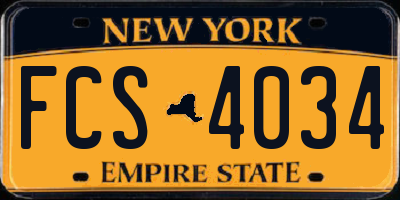 NY license plate FCS4034