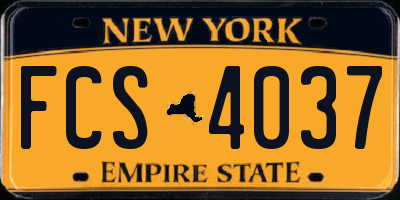 NY license plate FCS4037