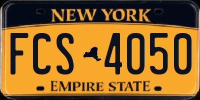 NY license plate FCS4050