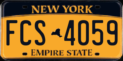 NY license plate FCS4059