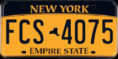 NY license plate FCS4075