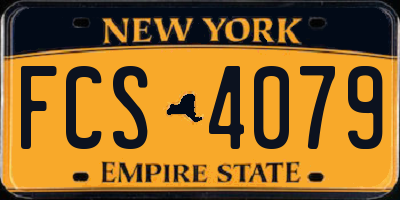 NY license plate FCS4079