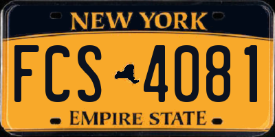 NY license plate FCS4081