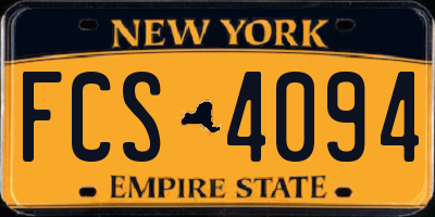 NY license plate FCS4094