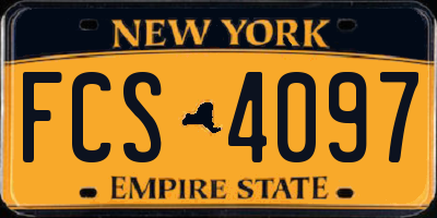 NY license plate FCS4097