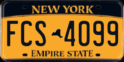 NY license plate FCS4099