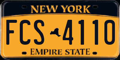 NY license plate FCS4110