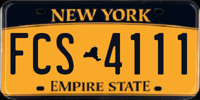 NY license plate FCS4111