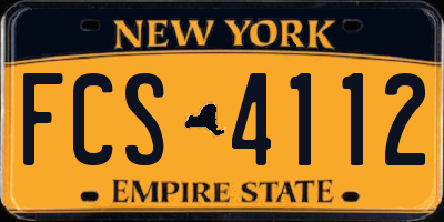 NY license plate FCS4112