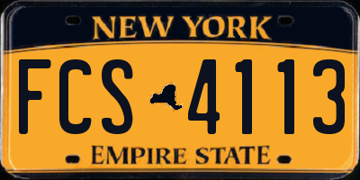 NY license plate FCS4113
