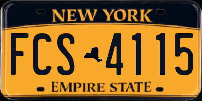 NY license plate FCS4115