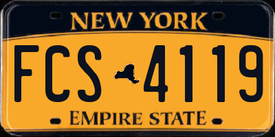 NY license plate FCS4119