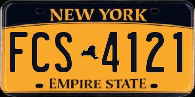 NY license plate FCS4121