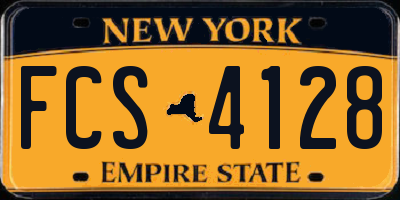 NY license plate FCS4128