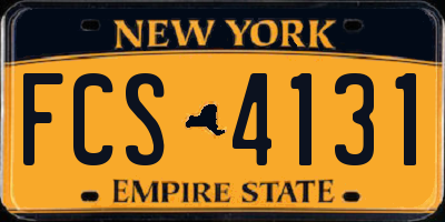 NY license plate FCS4131