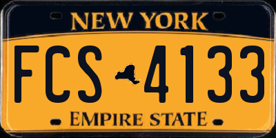 NY license plate FCS4133