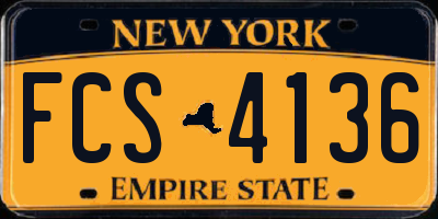 NY license plate FCS4136