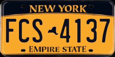 NY license plate FCS4137