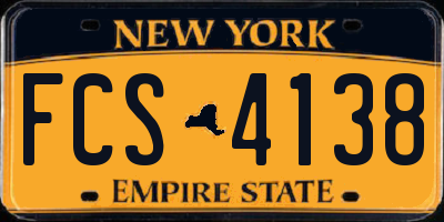NY license plate FCS4138