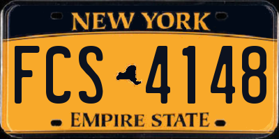 NY license plate FCS4148