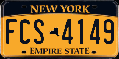 NY license plate FCS4149