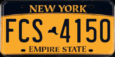 NY license plate FCS4150