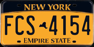 NY license plate FCS4154