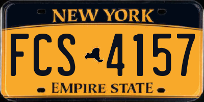 NY license plate FCS4157