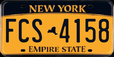 NY license plate FCS4158