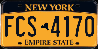 NY license plate FCS4170