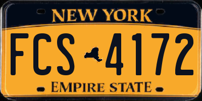 NY license plate FCS4172