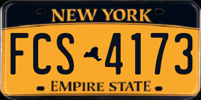 NY license plate FCS4173