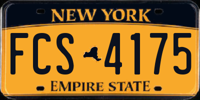 NY license plate FCS4175