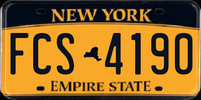 NY license plate FCS4190