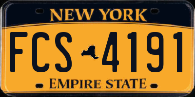 NY license plate FCS4191