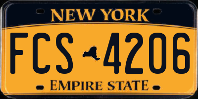 NY license plate FCS4206