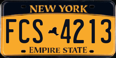 NY license plate FCS4213