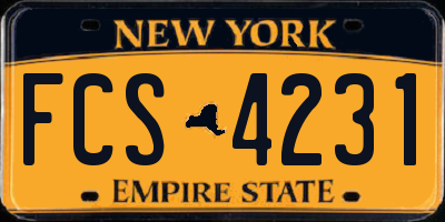 NY license plate FCS4231
