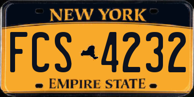 NY license plate FCS4232