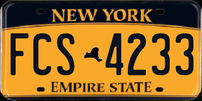 NY license plate FCS4233