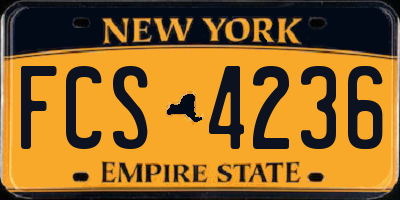 NY license plate FCS4236