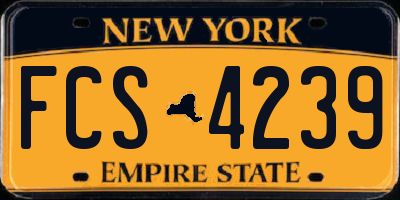 NY license plate FCS4239