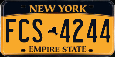 NY license plate FCS4244
