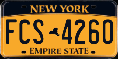NY license plate FCS4260