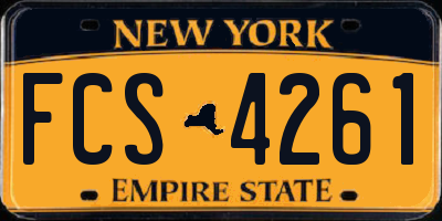 NY license plate FCS4261
